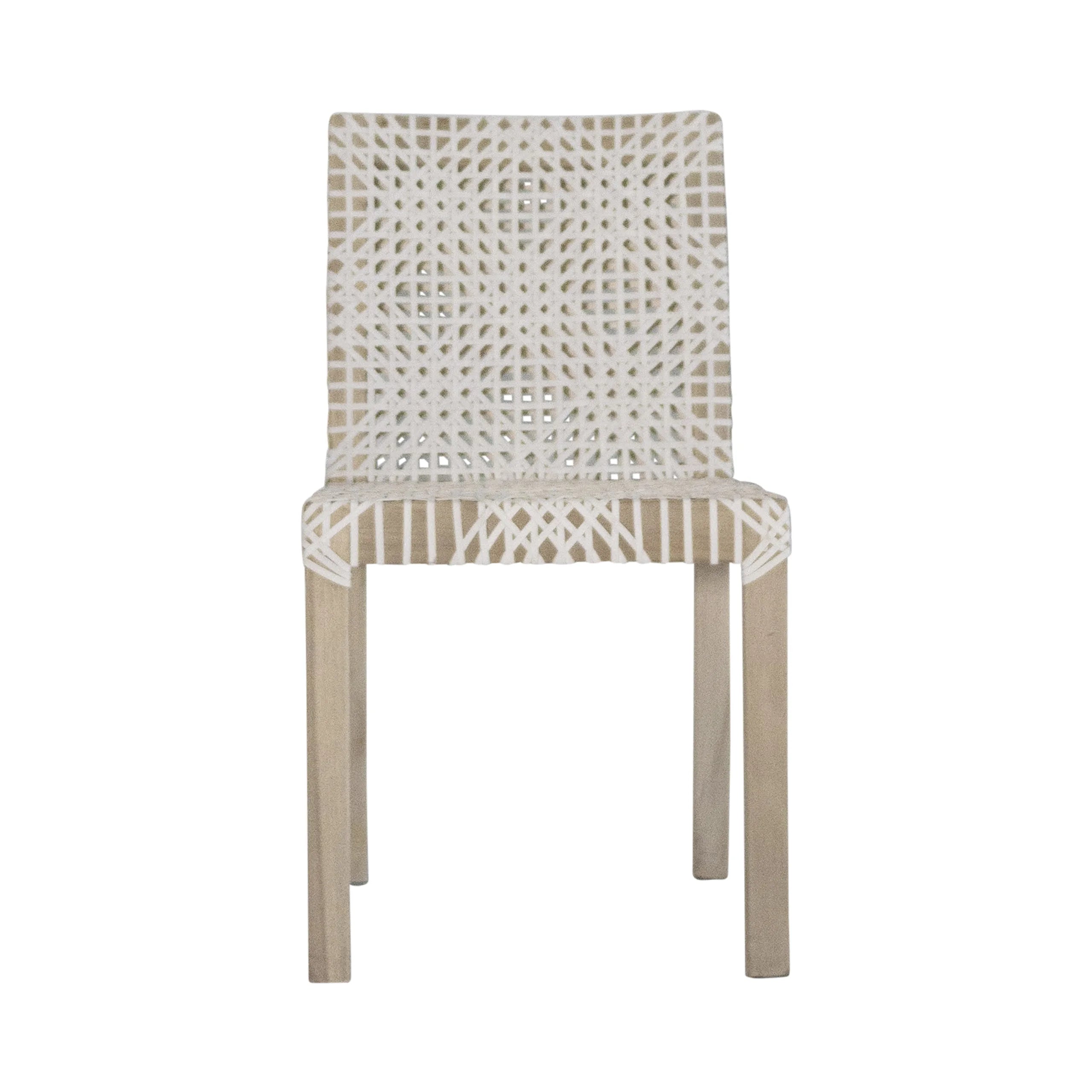 Nouve Dining Chair (White leather & teak)