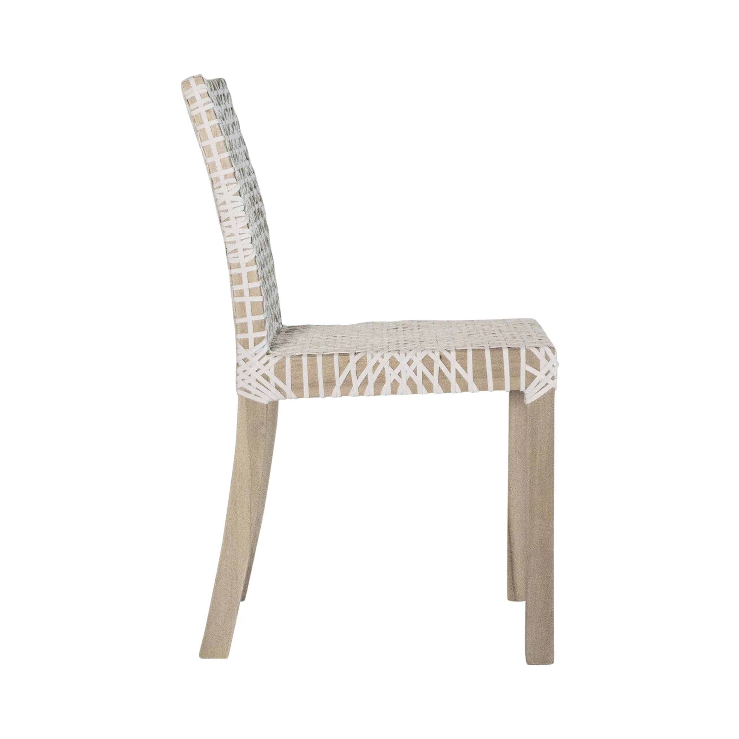 Nouve Dining Chair (White leather & teak)